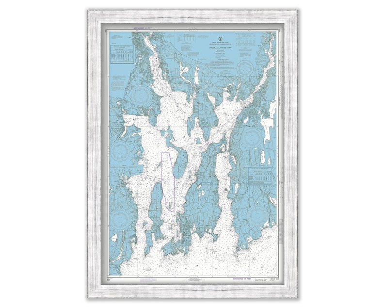 NARRAGANSETT BAY, Rhode Island - Nautical Chart by NOAA 1972 - Etsy