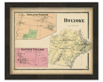 Town of HOLYOKE, Massachusetts 1870 Map