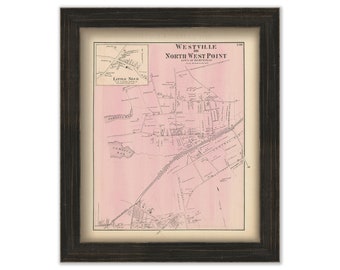 Hempstead Villages, New York 1873 Map, Replica and GENUINE ORIGINAL