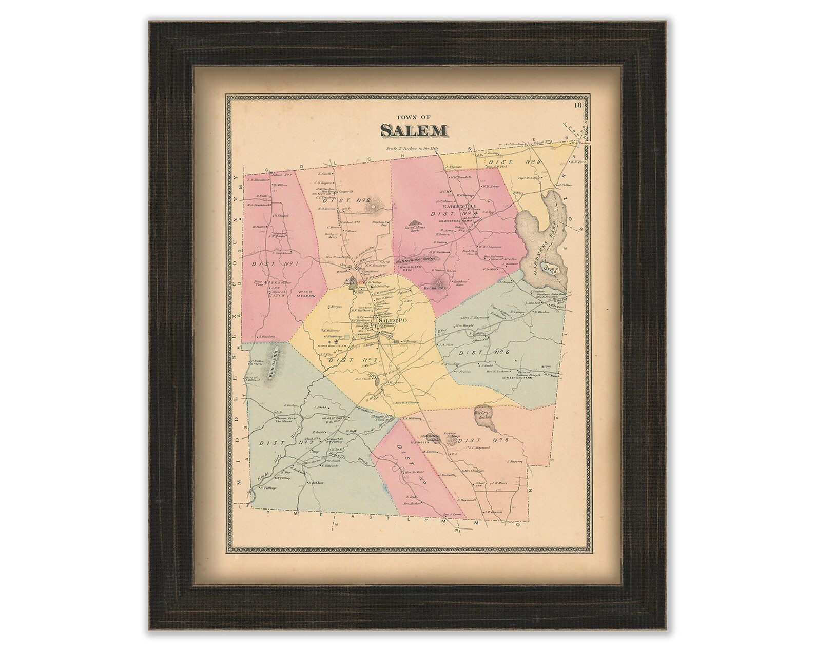 SALEM Connecticut 1868 Map Etsy