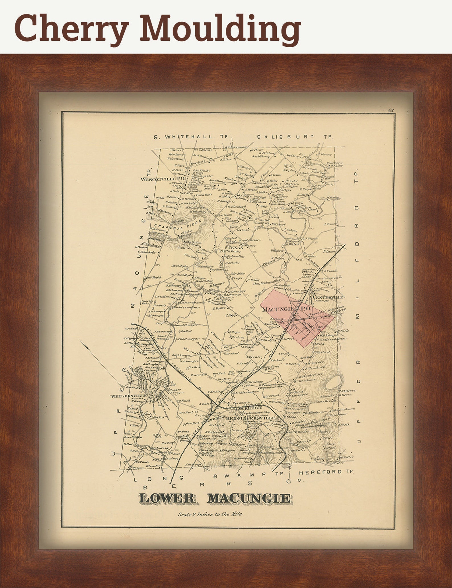 LOWER MACUNGIE Pennsylvania 1876 Map Replica or Genuine Etsy