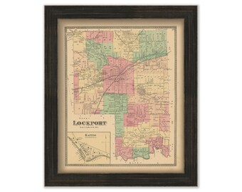 LOCKPORT, New York 1875 Map, Replica or Genuine Original