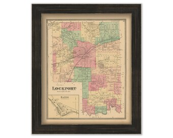 LOCKPORT, New York 1875 Map, Replica or Genuine Original