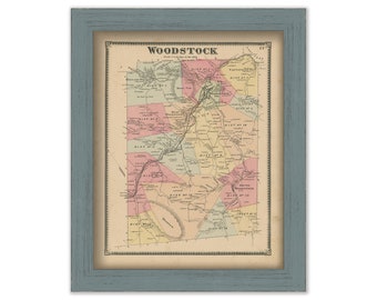 WOODSTOCK, Windsor County, Vermont 1869 Map - Replica or Genuine ORIGINAL