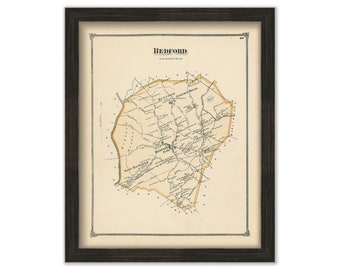 BEDFORD, Massachusetts 1875 Map