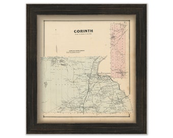 CORINTH, New York 1866 Map, Replica or GENUINE ORIGINAL