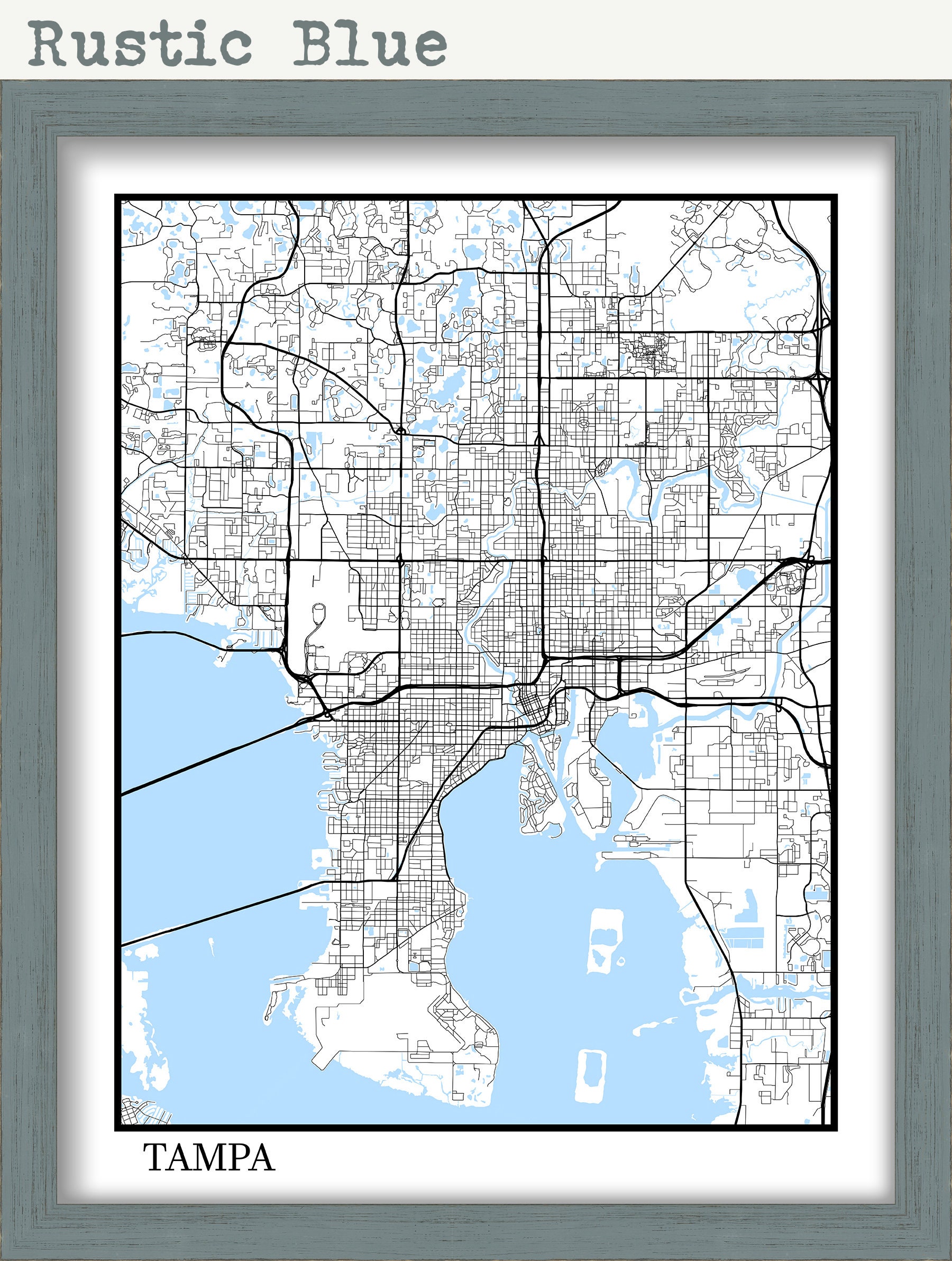 Drummond Island Plat Map Tampa, Florida - Contemporary Map Poster