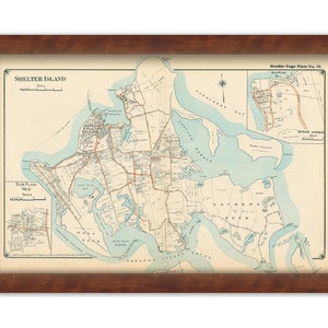Shelter Island, Long Island, New York 1916 Map