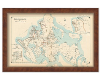 Shelter Island, Long Island, New York 1916 Map