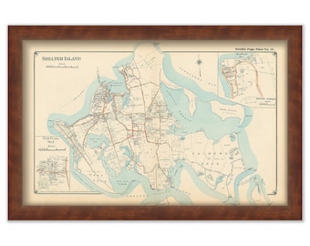 Shelter Island, Long Island, New York 1916 Map