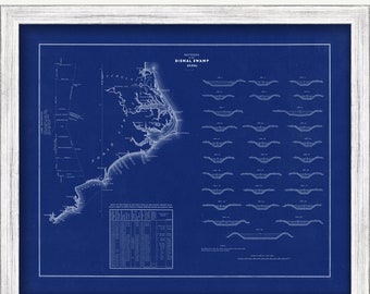DISMAL SWAMP CANAL, North Carolina/Virginia  -   circa 1800 Nautical Chart Blueprint