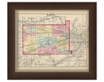 Town of GATES, New York 1872 Map