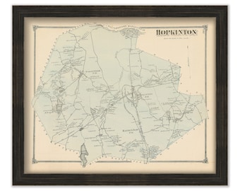 Town of HOPKINTON, Massachusetts 1875 Map