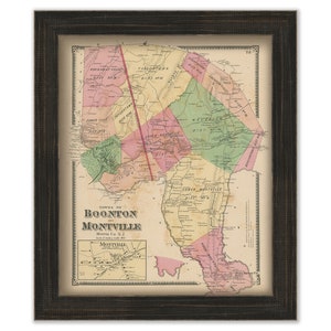 Towns of BOONTON and MONTVILLE, Morris County, New Jersey 1868 - Replica or Genuine Original Map
