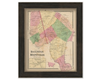 Towns of BOONTON and MONTVILLE, Morris County, New Jersey 1868 - Replica or Genuine Original Map