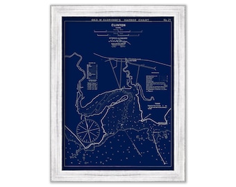 Clinton, Connecticut - Blue Print - Nautical Chart by George W. Eldridge 1901