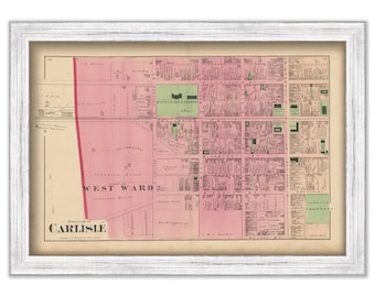 CARLISLE, Pennsylvania 1872 Map - Replica or Genuine ORIGINAL