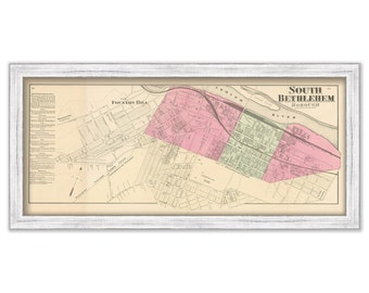 SOUTH BETHLEHEM, Pennsylvania 1872 Map - Replica or Genuine Original