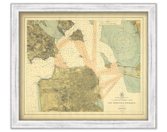 SAN FRANCISCO BAY, California - Nautical Chart published in 1915