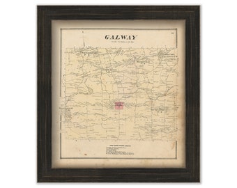 GALWAY, New York 1866 Map, Replica or GENUINE ORIGINAL