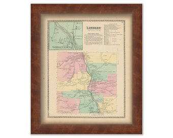 LINDLEY, New York 1873 Map, Replica or Genuine ORIGINAL