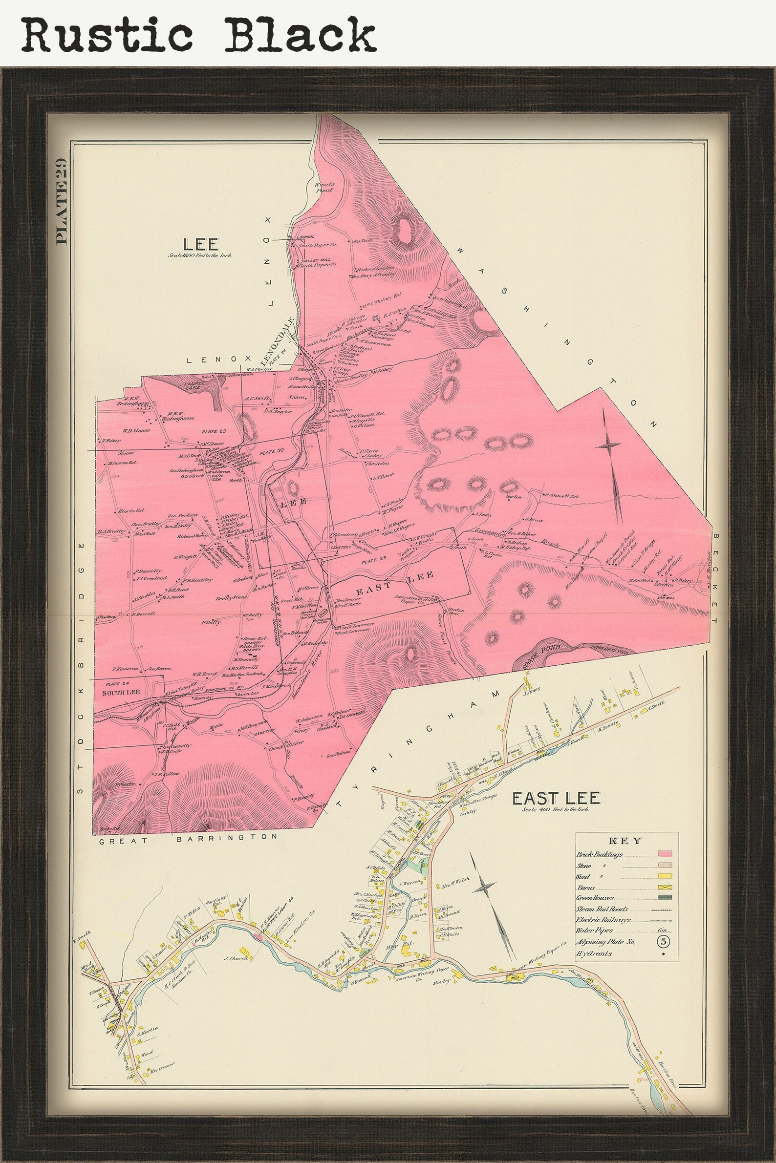 LEE Massachusetts 1904 Map Replica or Genuine ORIGINAL Etsy