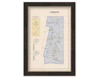 AMHERST, Massachusetts 1873 Map
