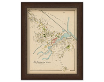 NORTH CHELMSFORD, Massachusetts 1889 Map - Replica or Genuine ORIGINAL