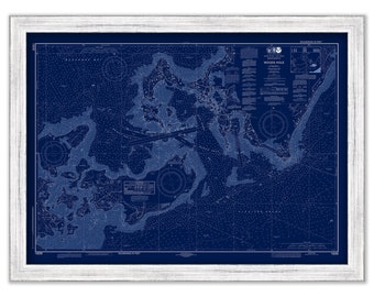 WOODS HOLE, FALMOUTH, Massachusetts - 2019 Nautical Chart Blueprint