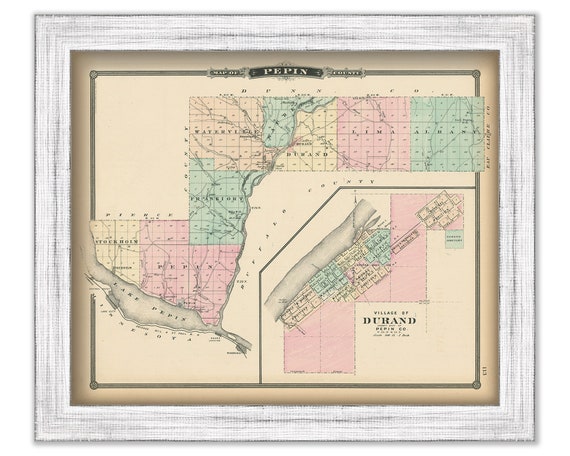 Pepin County Wi Map Pepin County Wisconsin 1878 Map Replica Or Genuine Original | Etsy