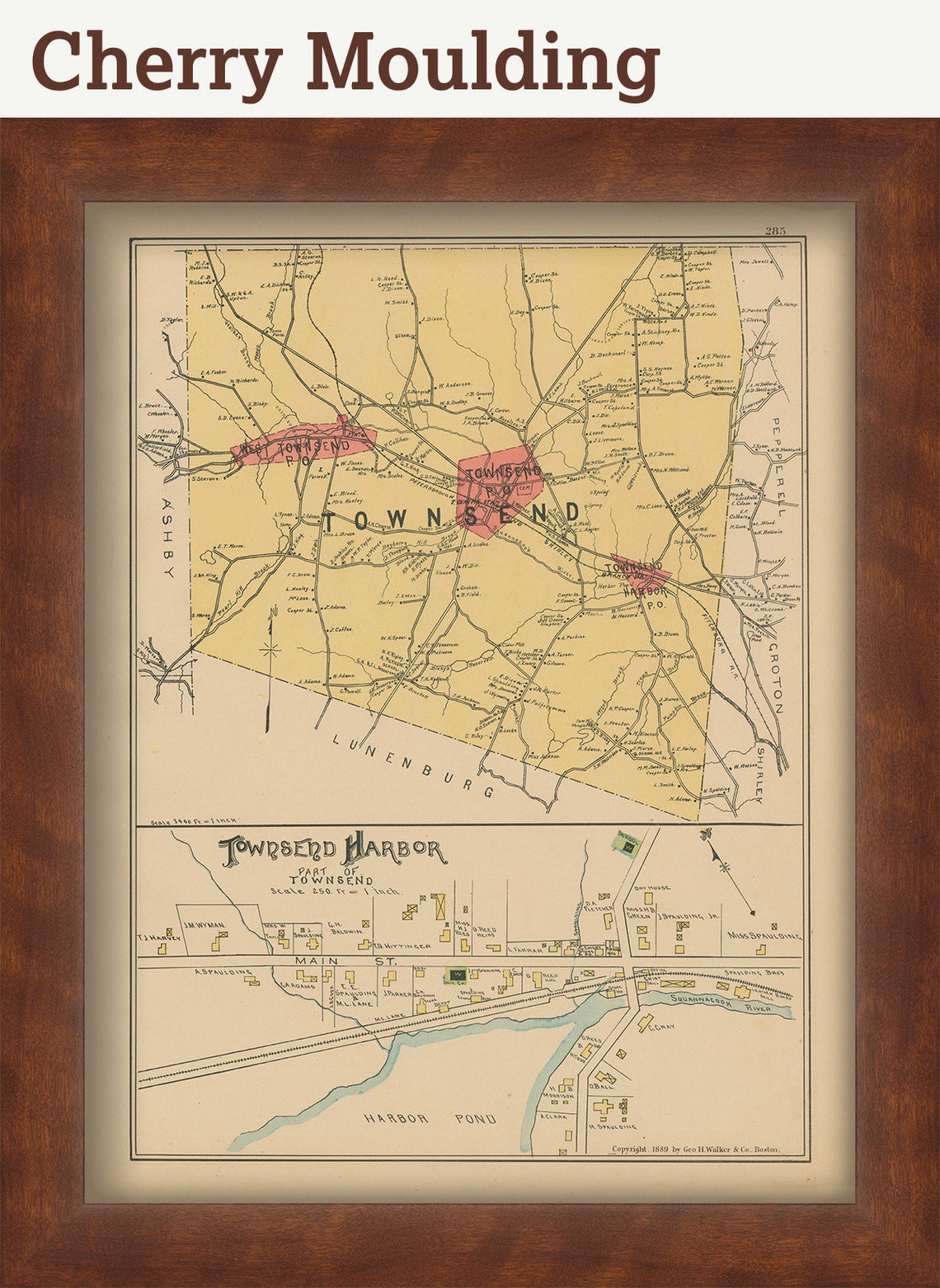 TOWNSEND Massachusetts 1889 Map Replica or Genuine ORIGINAL Etsy
