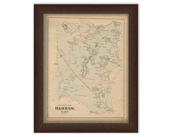 GENUINE ORIGINAL Map of HANSON Massachusetts 1879 