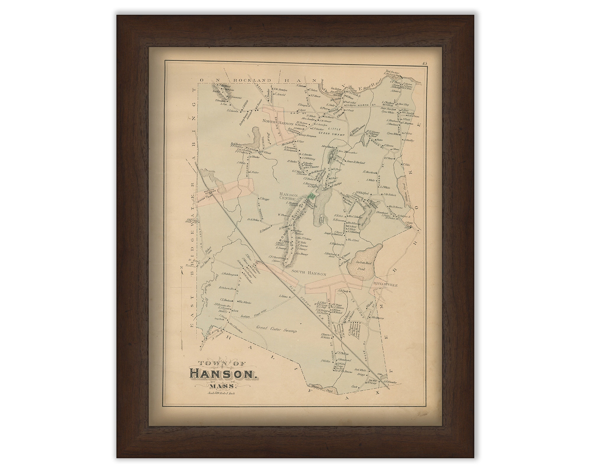 Map of Hanson, MA, Massachusetts