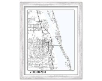 VERO BEACH, Florida  -  Contemporary Map Poster