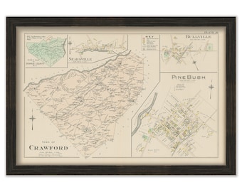 Town of CRAWFORD and Village of PINE BUSH, New York 1903 Map - Replica or Genuine Original