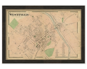 Village of WESTFIELD, Massachusetts 1870 Map