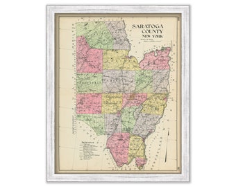 SARATOGA County, New York 1912 Map, Replica or GENUINE ORIGINAL