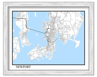 NEWPORT, Rhode Island -  Contemporary Map Poster