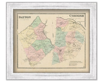 Towns of DAYTON and CORNISH, Maine 1872 Map