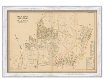 BRIGHTON, Massachusetts 1899 map, Plate 38 - Replica or Genuine ORIGINAL