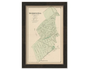 Richmond Hill, New York 1873 Map, Replica and GENUINE ORIGINAL