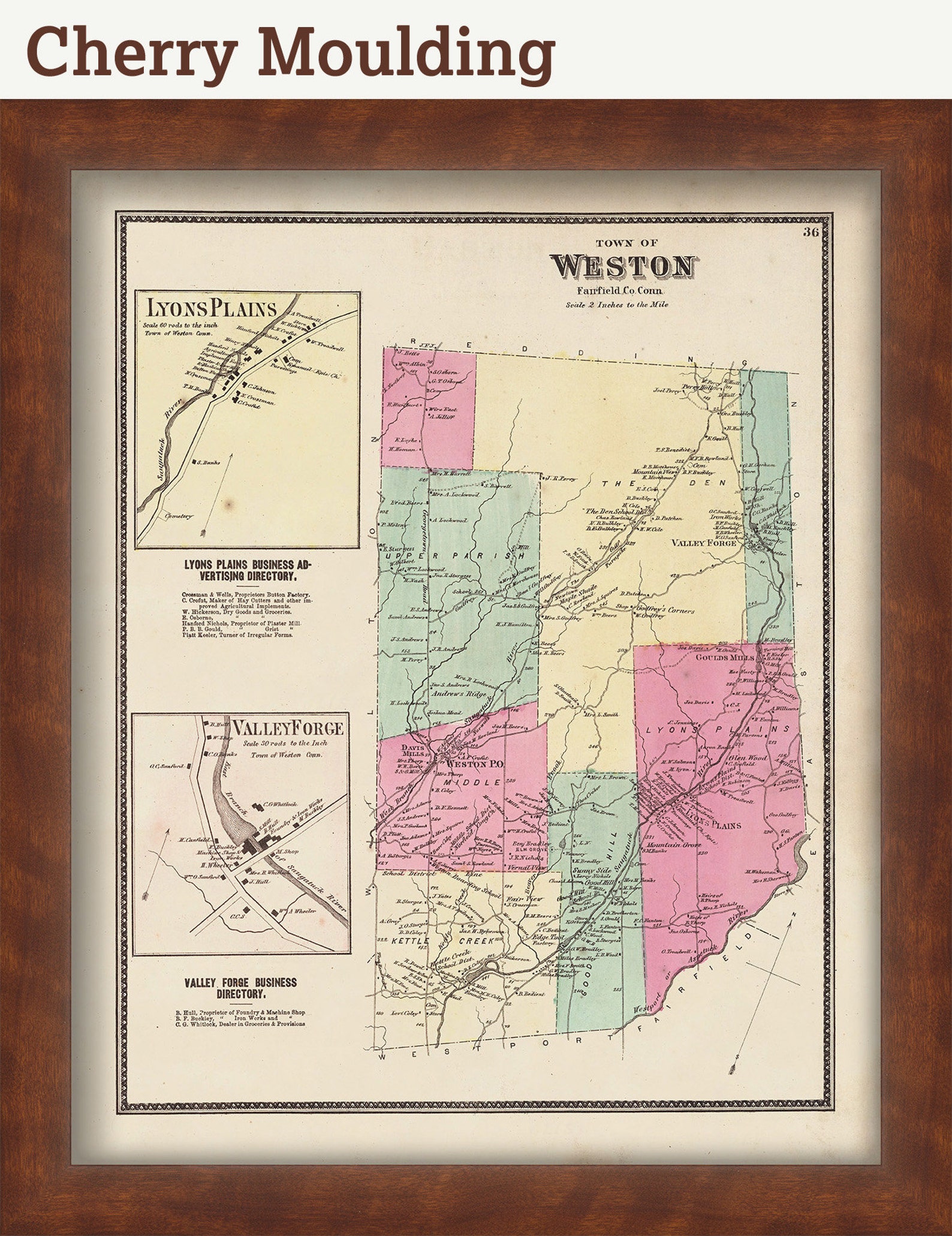 WESTON Connecticut Map 1867 Etsy