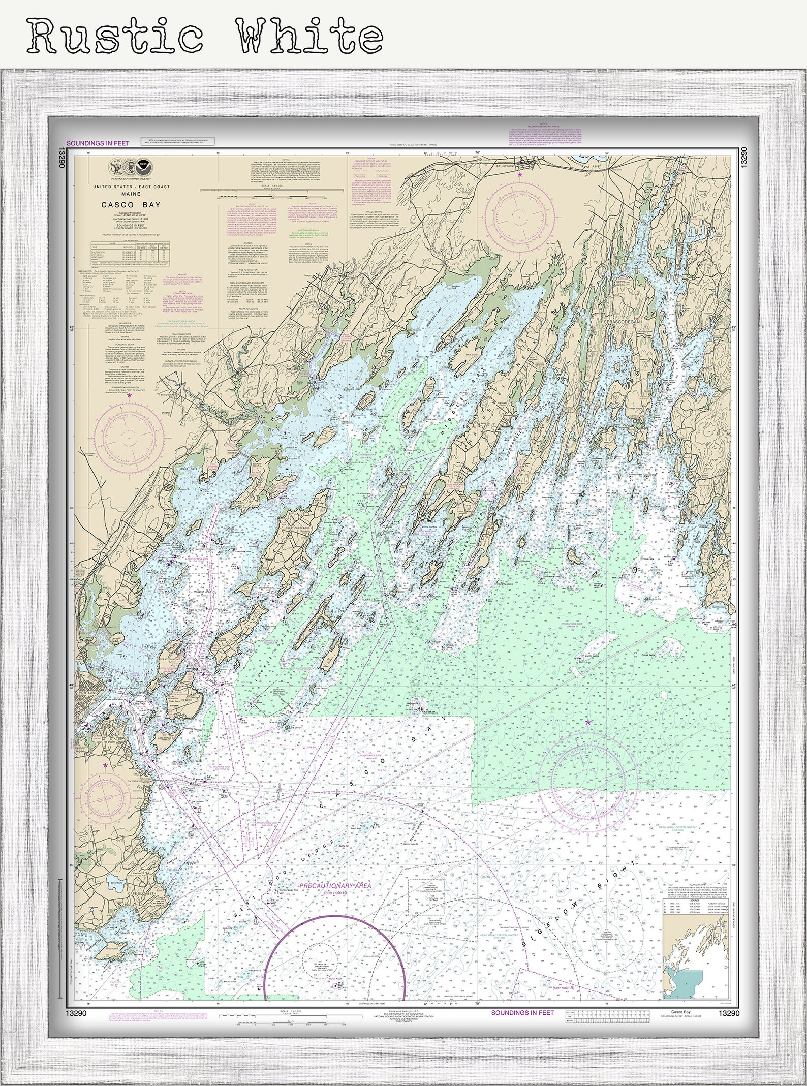 CASCO BAY Maine 2019 Nautical Chart Etsy