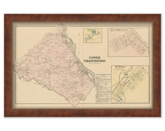 LOWER CHANCEFORD, Pennsylvania 1876 Map - Replica or Genuine ORIGINAL