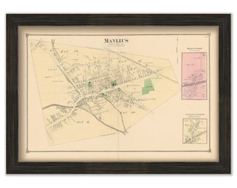 MANLIUS, New York -  1874 Map