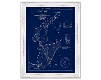 Stratford, Connecticut - Blue Print - Nautical Chart by George W. Eldridge 1901