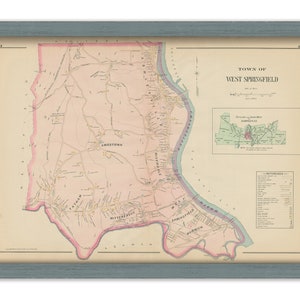WEST SPRINGFIELD, Massachusetts 1894 Map  -  Replica or Genuine ORIGINAL