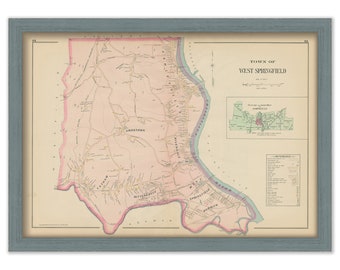 WEST SPRINGFIELD, Massachusetts 1894 Map  -  Replica or Genuine ORIGINAL