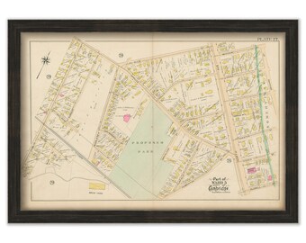 CAMBRIDGE, Massachusetts 1894 Plate 27, Porter Square/North Cambridge
