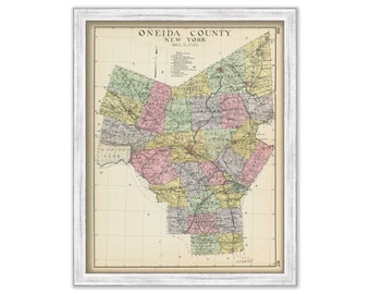 ONEIDA County, New York 1912 Map, Replica or GENUINE ORIGINAL